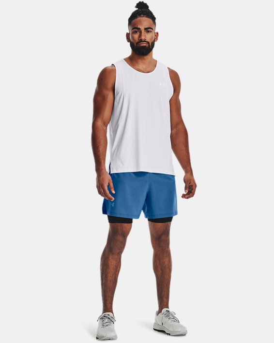 Men's UA Iso-Chill Run 2-in-1 Shorts, Blue, pdpMainDesktop image number 2